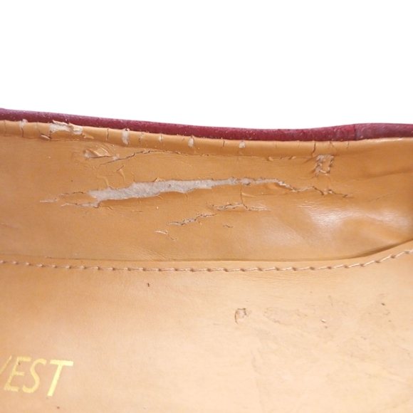 Nine West Burgundy Suede Ballet Flats Size 8 - Picture 9 of 11